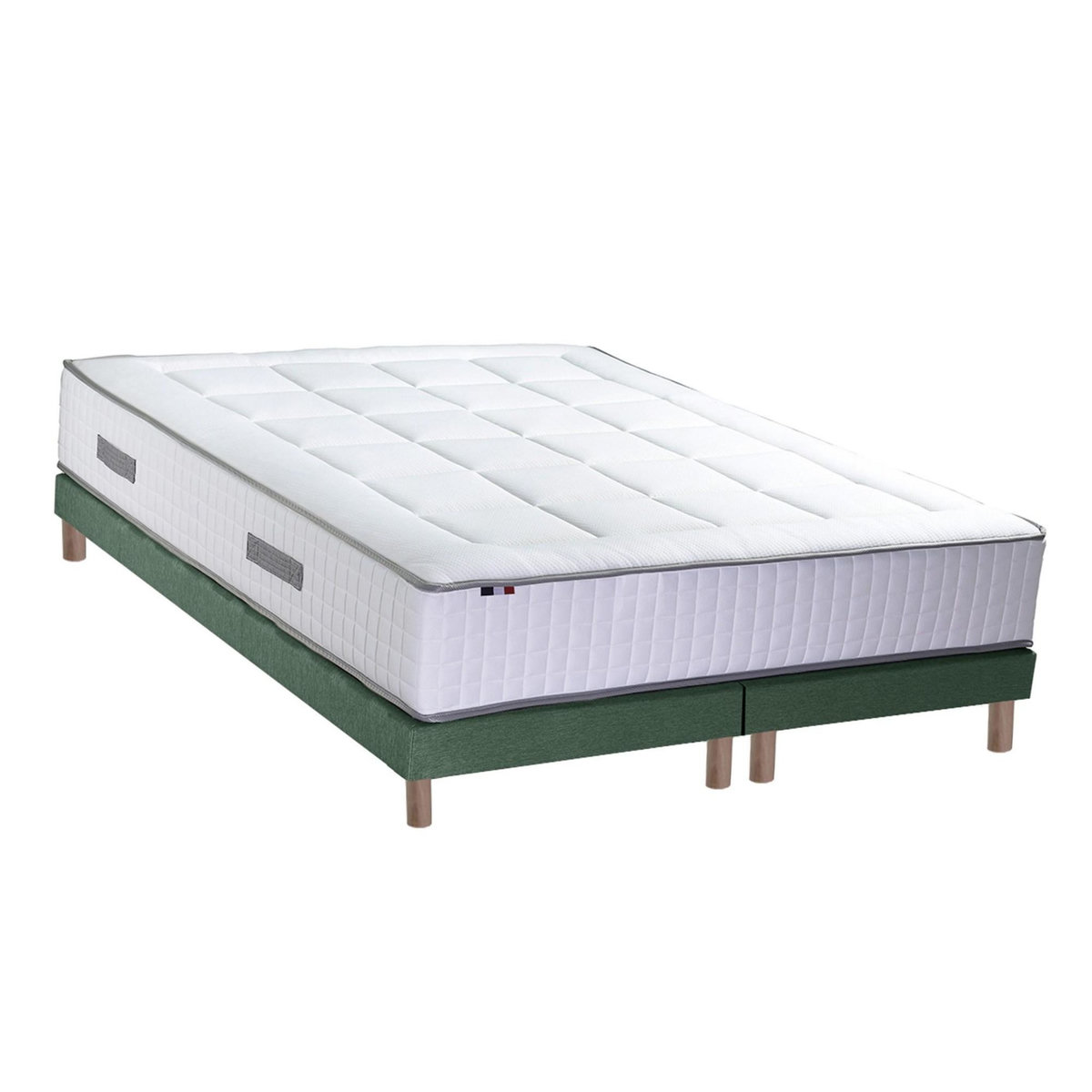 IDLITERIE Ensemble matelas ressorts 7 zones BELLAGIO 2, mémoire de forme et sommier
