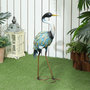 Voir la diapositive 2 : OUTSUNNY Statue de jardin héron H. 63 cm - décoration de jardin - métal bleu doré