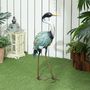 Voir la diapositive 2 : OUTSUNNY Statue de jardin héron H. 63 cm - décoration de jardin - métal bleu doré