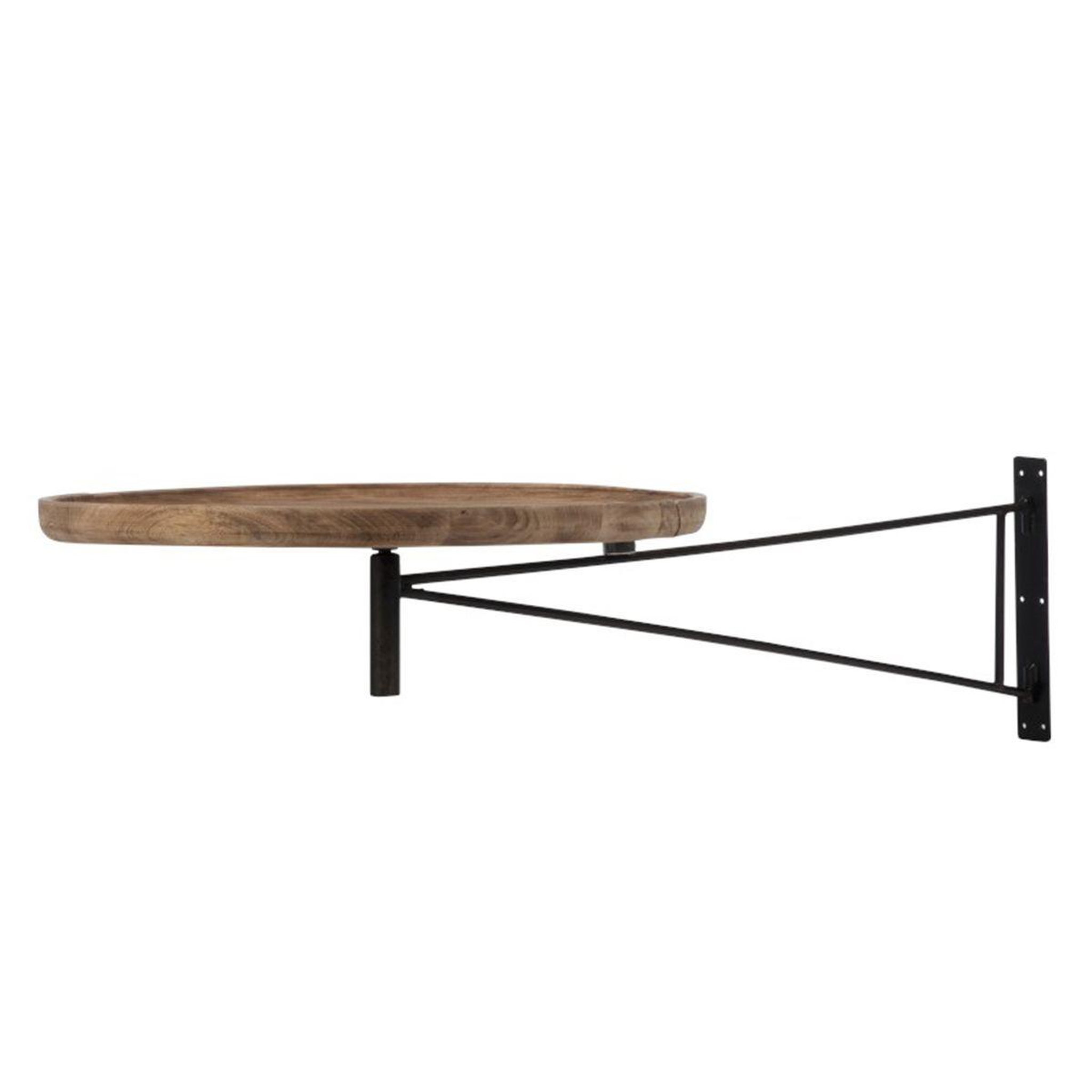 J-LINE Table Murale Pivotante Ronde  Lounge  80cm Noir