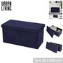 Voir la diapositive 4 : DIVERS Banc de rangement pliable Kube en velours côtelé - Bleu