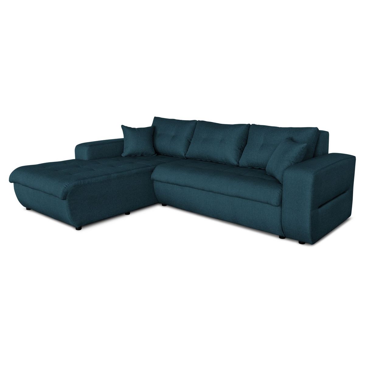 Canapé d'angle gauche convertible tissu CLELIA, 4 places