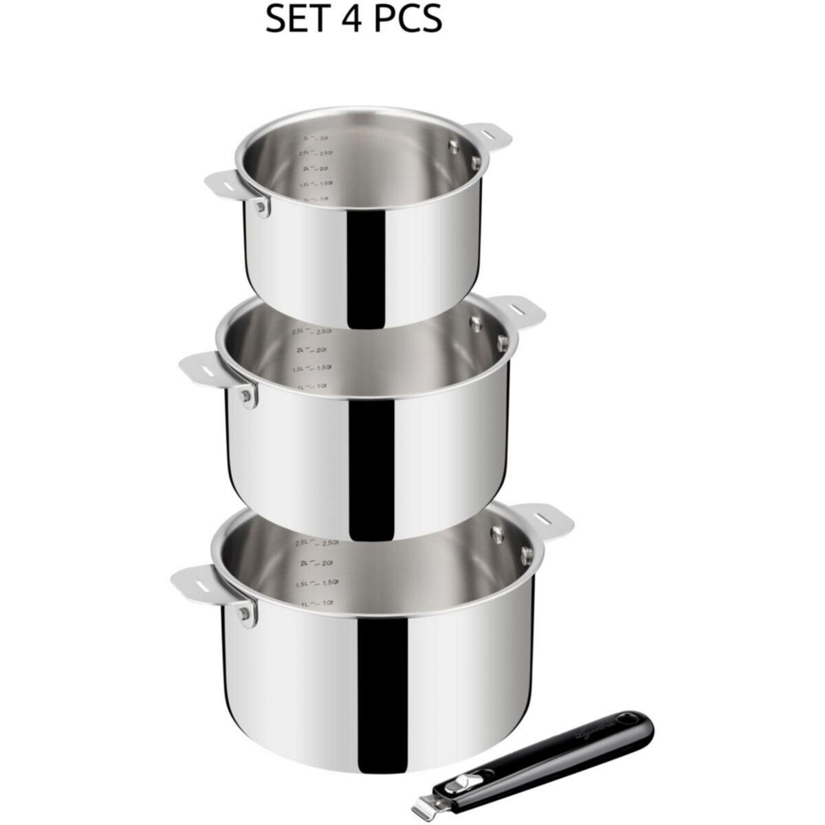 Lagostina Batterie de cuisine Esperta triply 3pcs + poignée