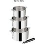 Voir la diapositive 2 : Lagostina Batterie de cuisine Esperta triply 3pcs + poignée