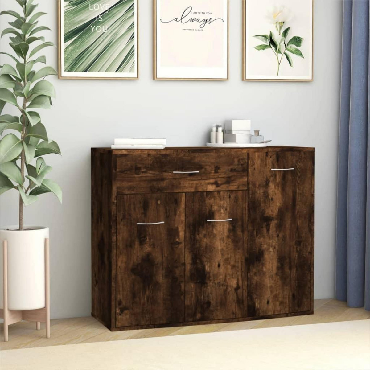 VIDAXL Buffet Chene fume 88x30x70 cm Bois d'ingenierie