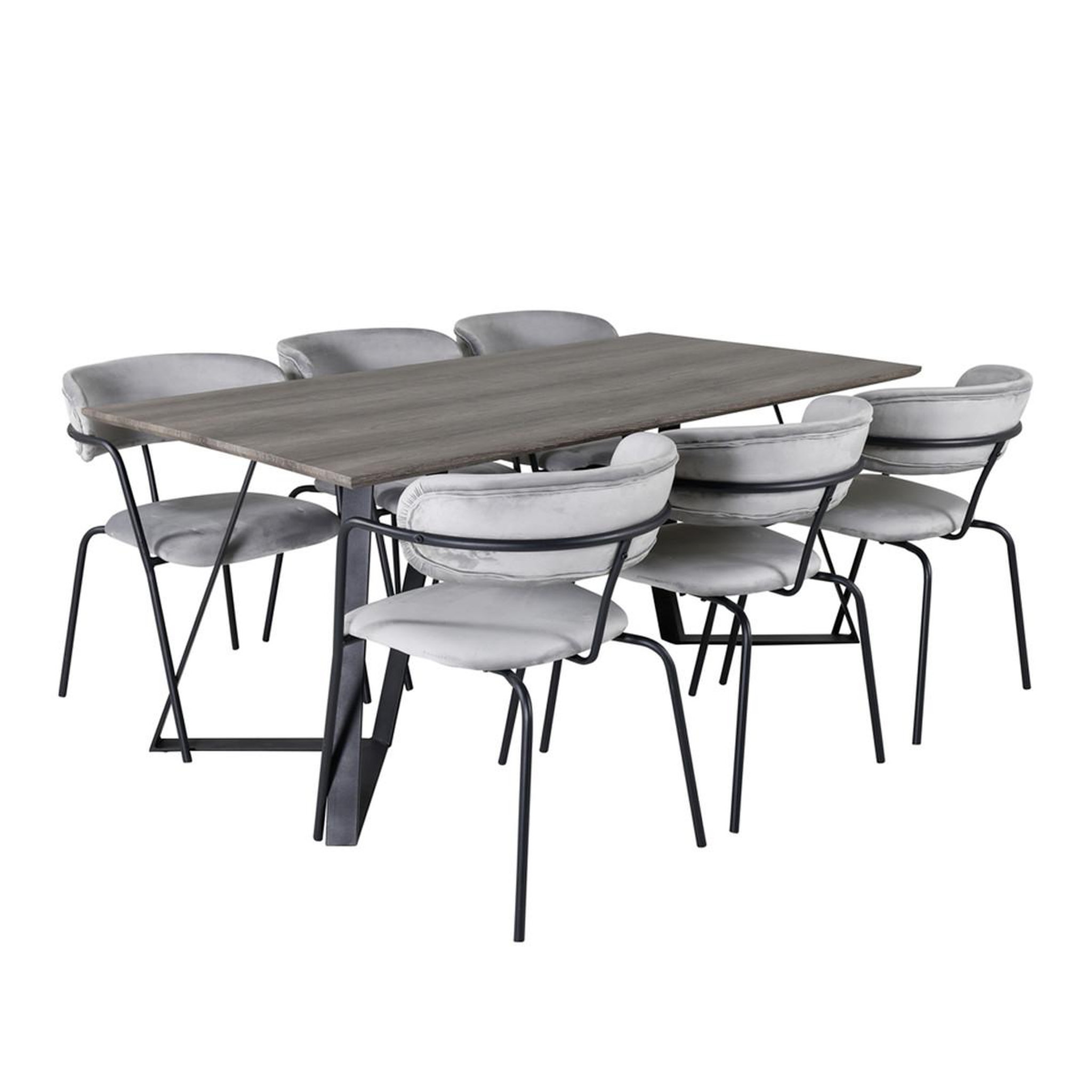 Paris Prix Ensemble table à manger & 6 chaises  marina & arrow  180cm naturel & gris