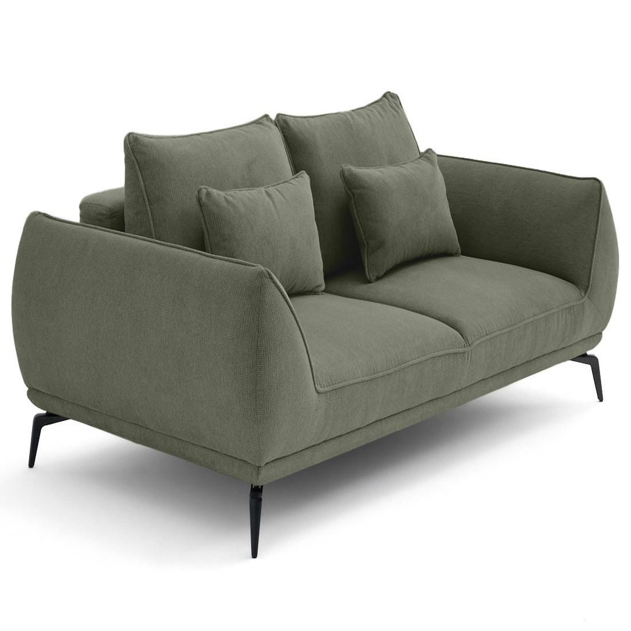 Voir la diapositive 3 : LISA DESIGN Arica - canapé droit 2 places en tissu texturé