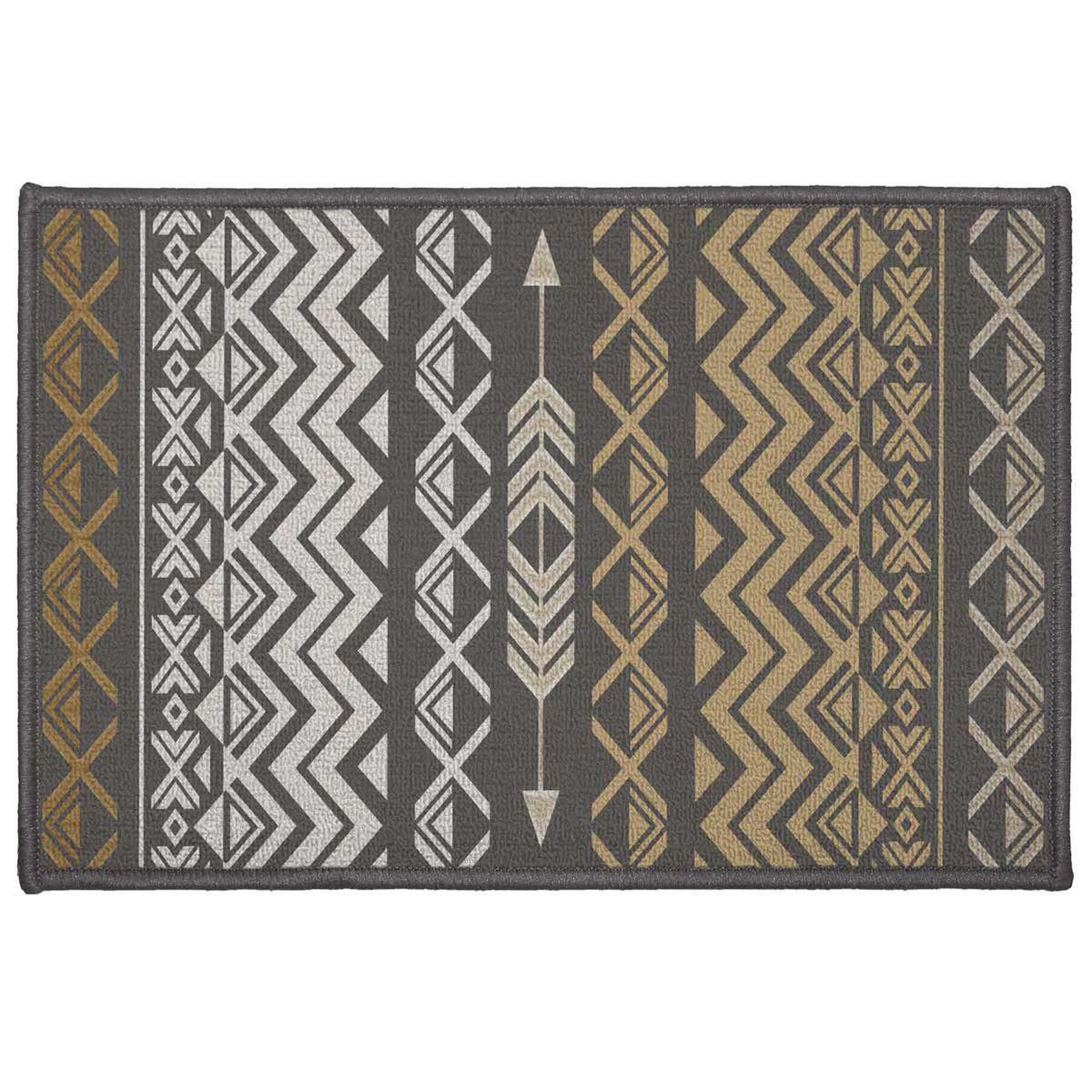 Voir la diapositive 1 : Douceur d'Intérieur Tapis déco rectangle  zaparos  40x60cm or & gris