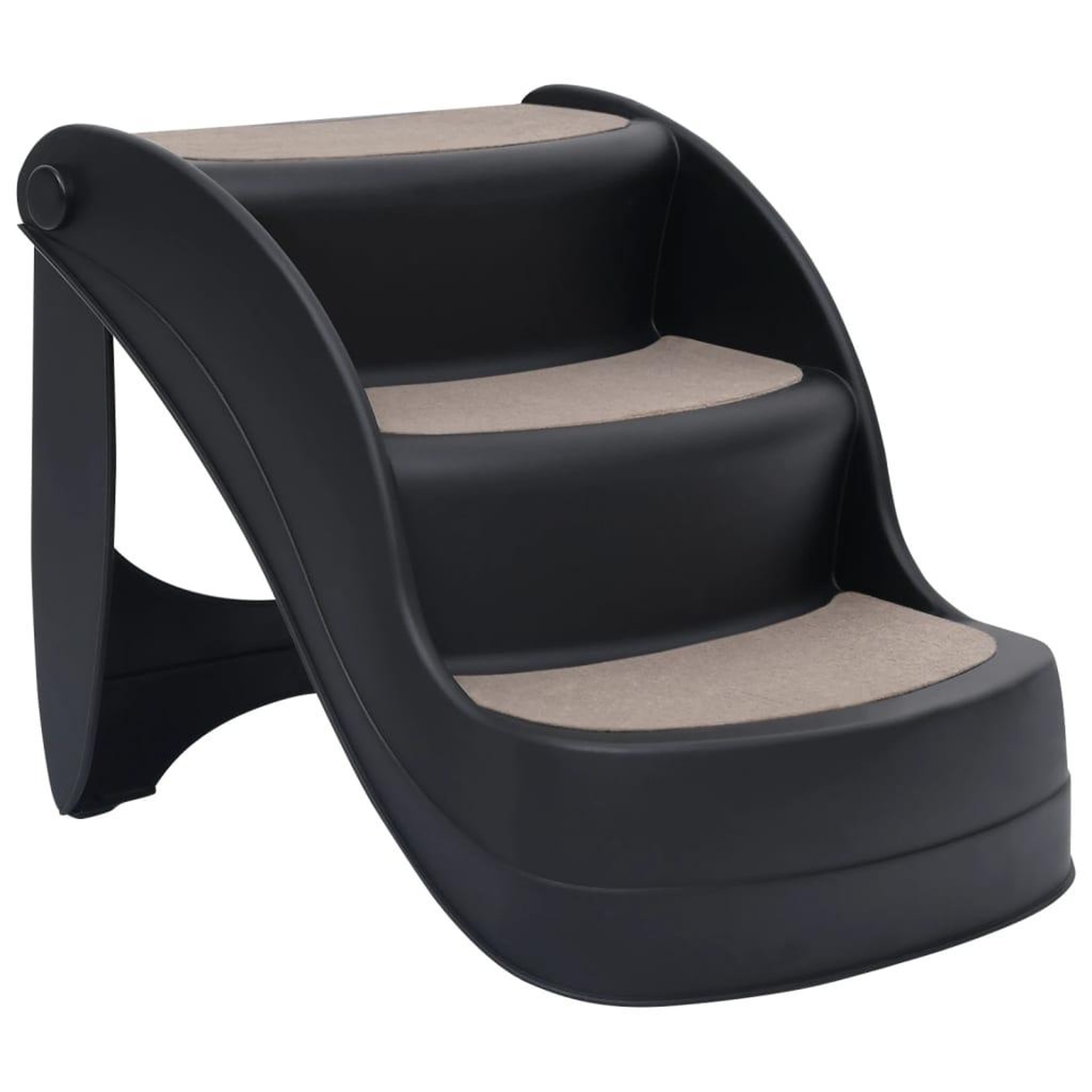 Voir la diapositive 2 : VIDAXL Escalier pliable a 3 marches pour chiens Noir