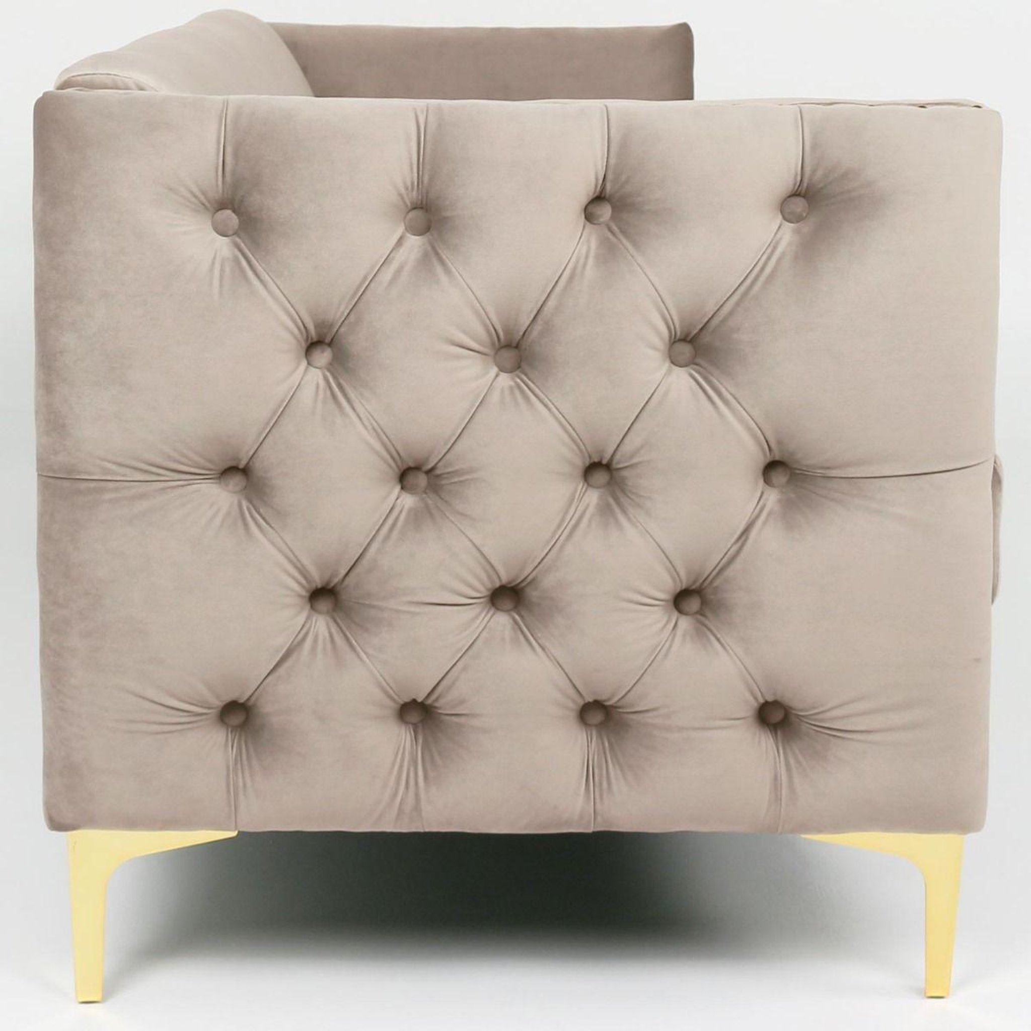 Voir la diapositive 3 : Paris Prix Canapé 3 places en velours  suez  204cm taupe
