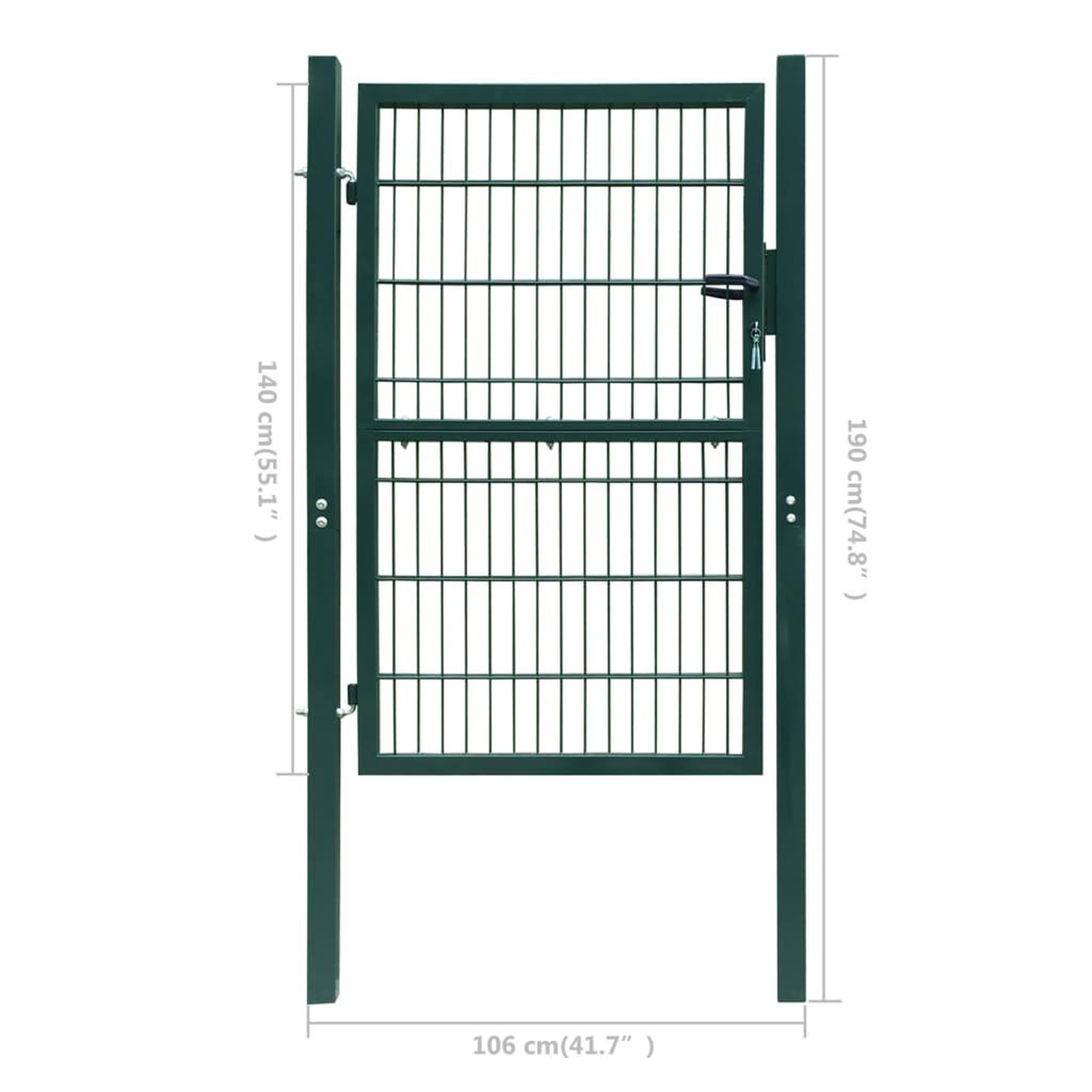 Voir la diapositive 6 : VIDAXL Portillon 2D (simple) Vert 106x190 cm