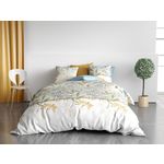 ATELIER DU COTON Parure housse de couette 100% coton 57 fils agil. Coloris disponibles : Blanc