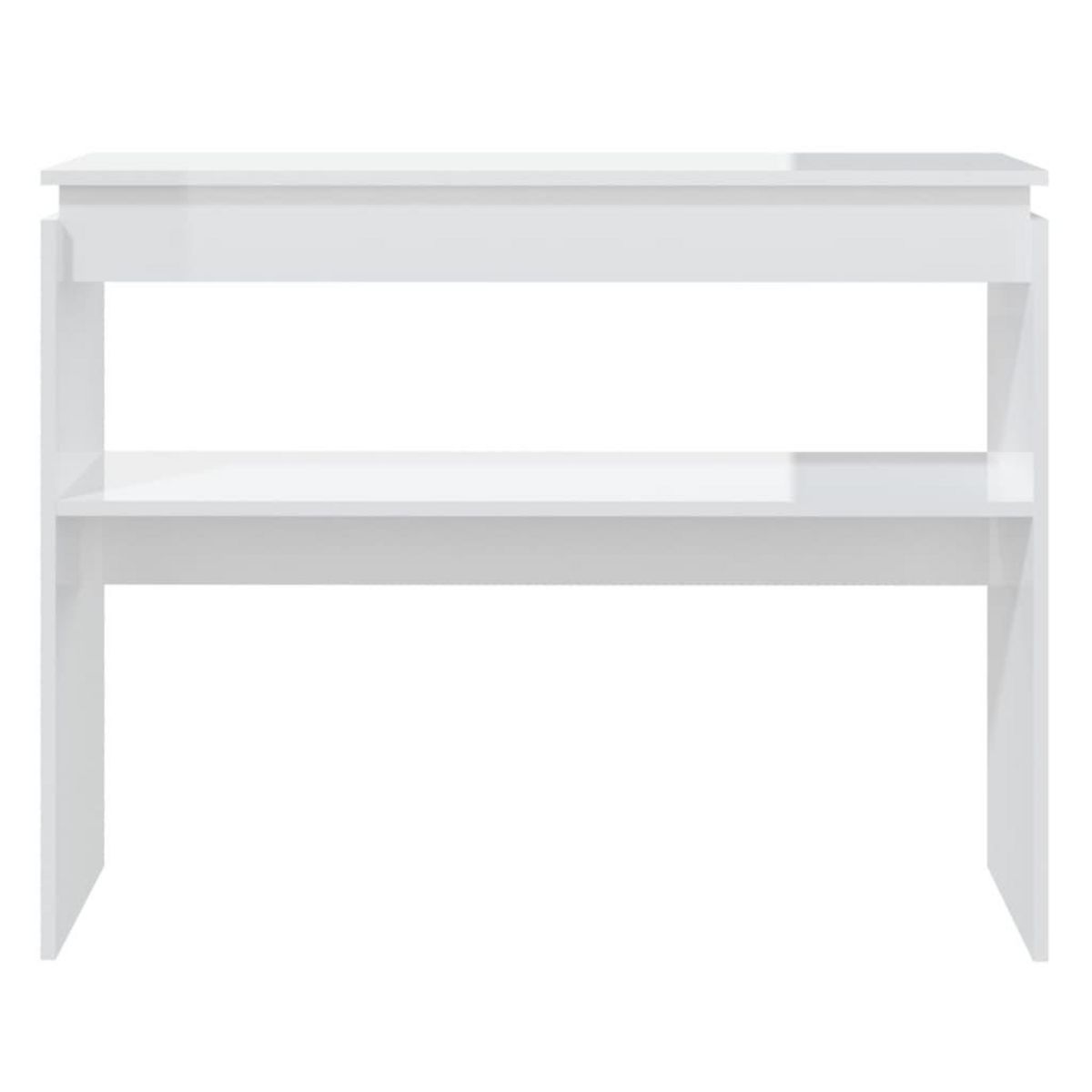 VIDAXL Table console blanc brillant 102x30x80 cm bois d'ingenierie