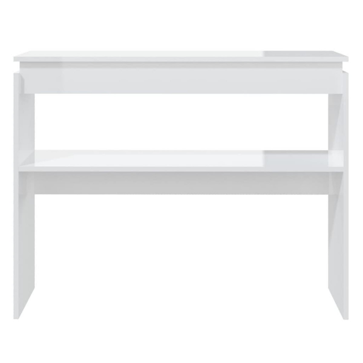 VIDAXL Table console blanc brillant 102x30x80 cm bois d'ingenierie