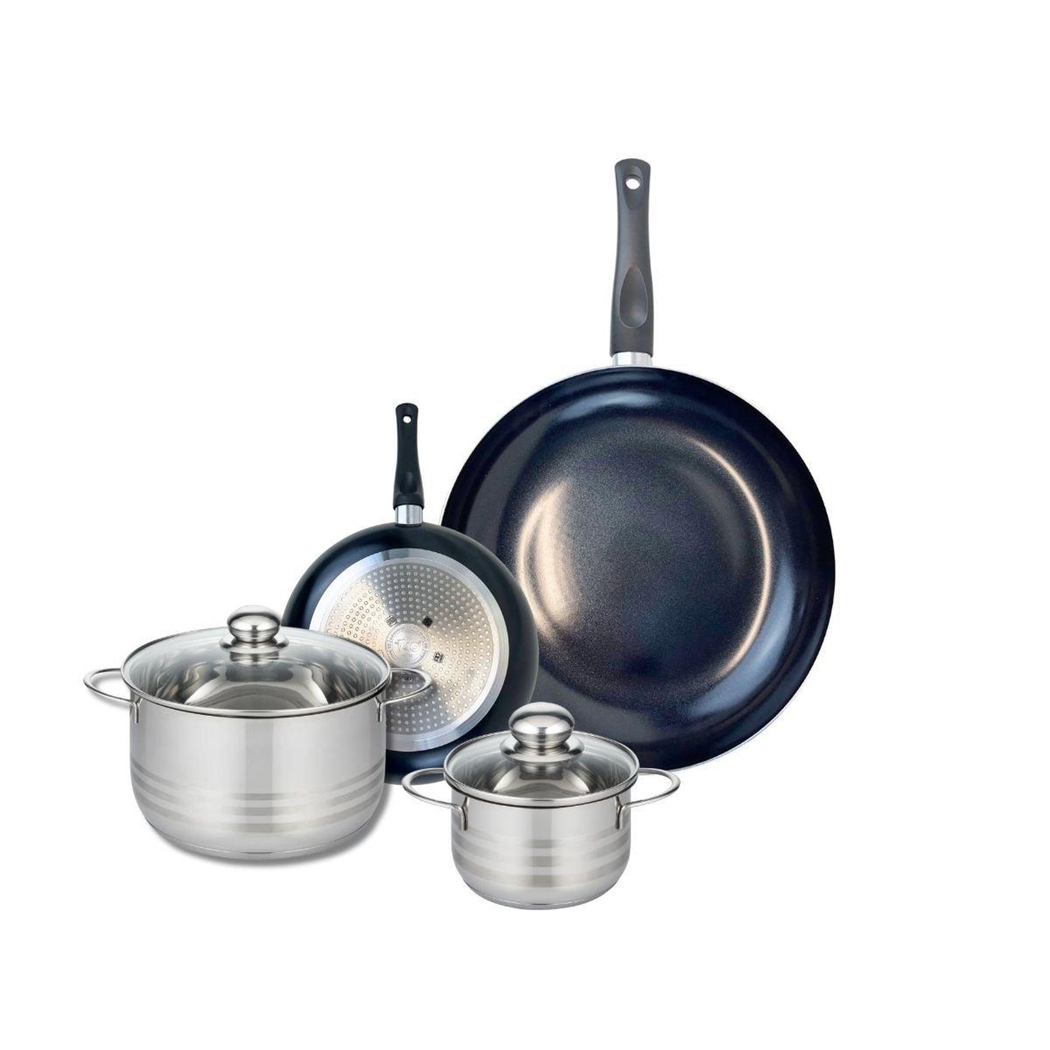 ELO Ensemble de 2 poêles de cuisson 20 et 32 cm et 2 faitouts 14 et 20 cm elo prima brillant
