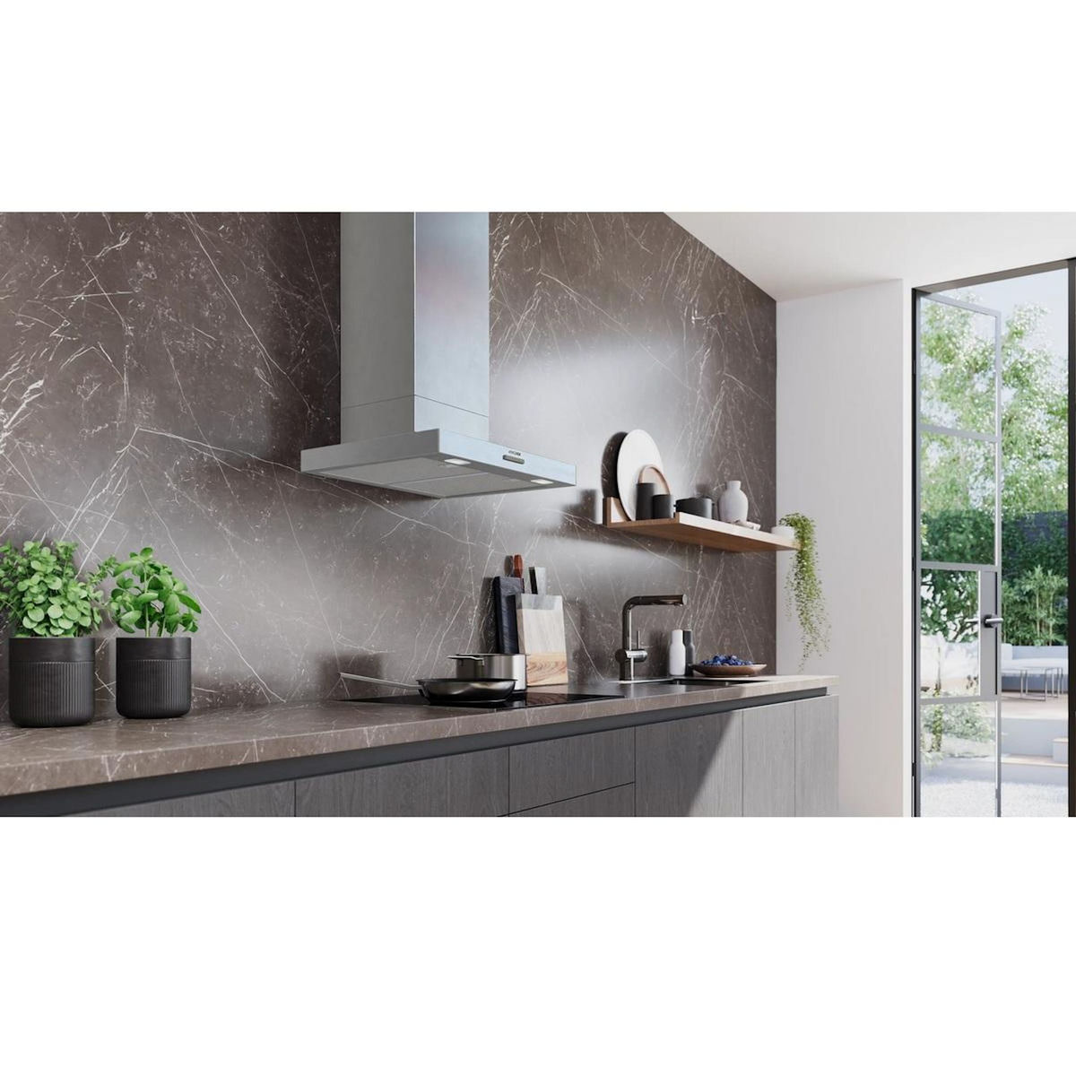 Siemens Hotte décorative murale 60cm 594m3/h inox - LC65BCC30