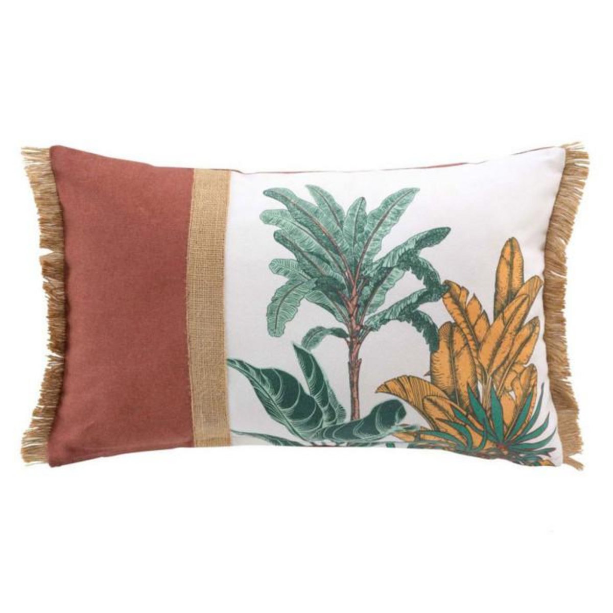 Paris Prix Coussin Déco Franges  Palmanova  30x50cm Multicolore