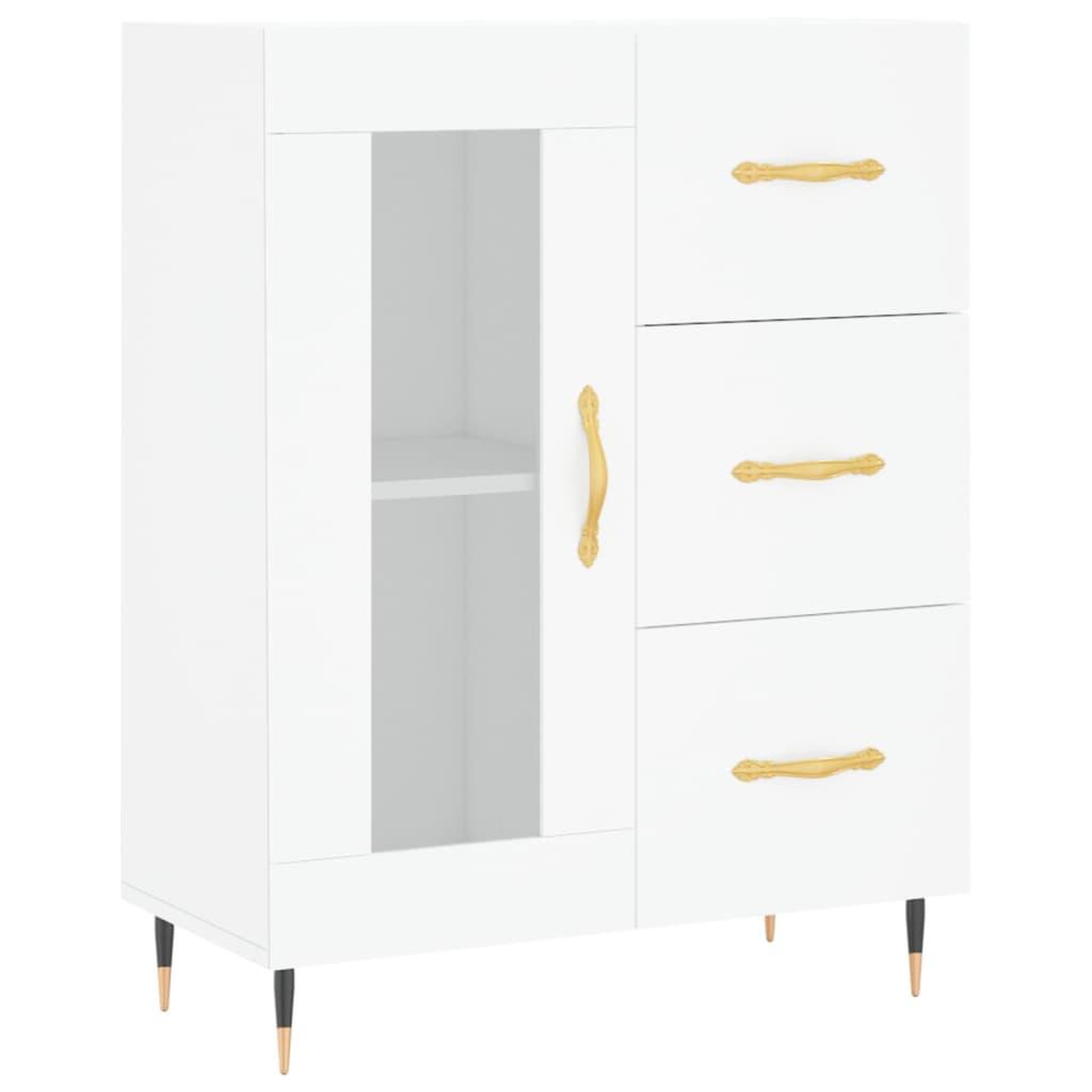 Voir la diapositive 2 : VIDAXL Buffet blanc 69,5x34x90 cm bois d'ingenierie