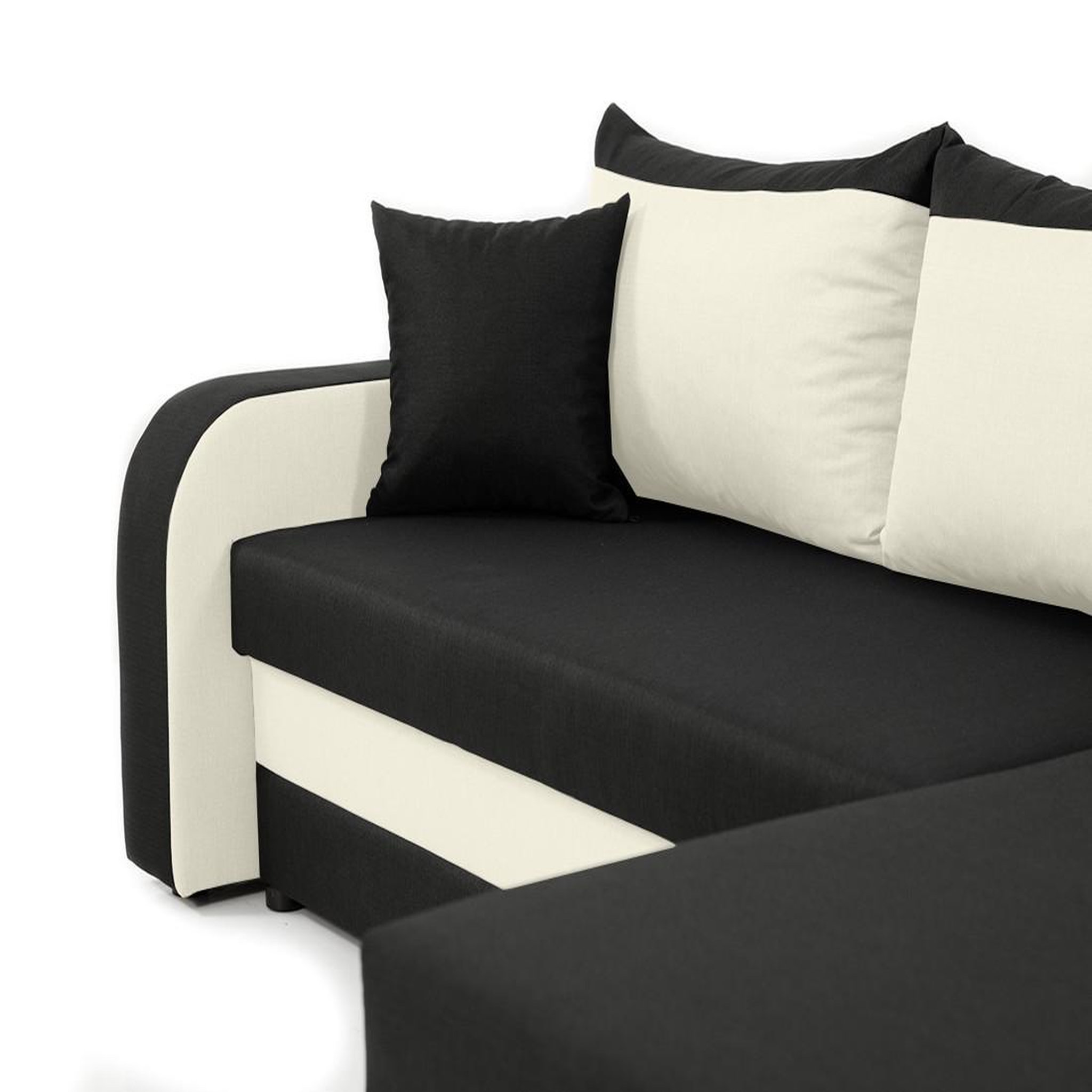 Voir la diapositive 5 : BEST MOBILIER Valos - canapé d'angle réversible - 4 places - convertible avec coffre - en velours
