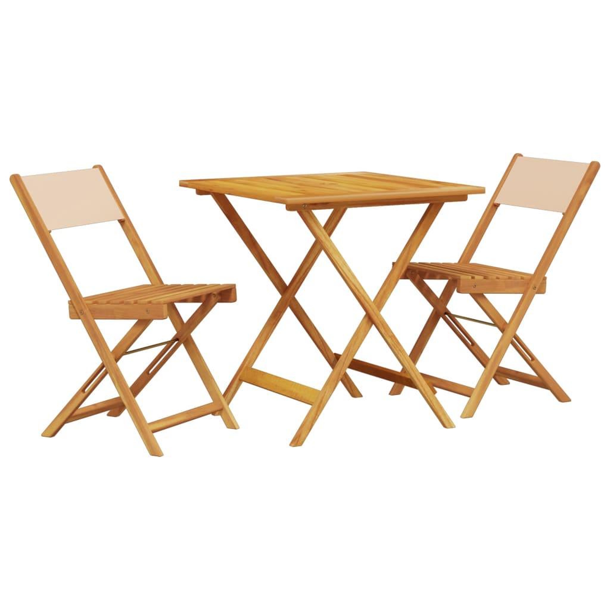 Voir la diapositive 2 : VIDAXL Ensemble de bistro 3 pcs beige tissu et bois massif