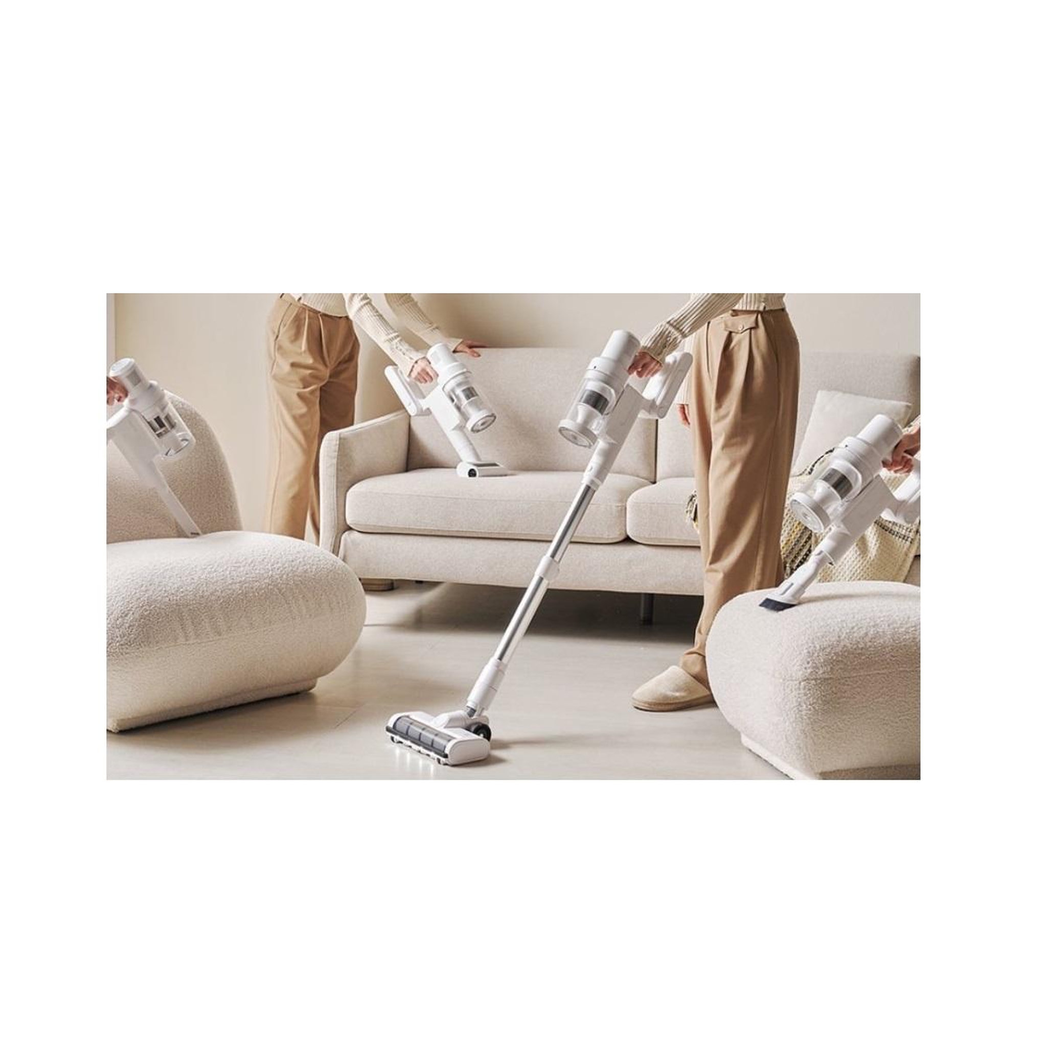 Voir la diapositive 6 : EZICLEAN Aspirateur balai rechargeable 28.8v blanc - cyclomaxr22