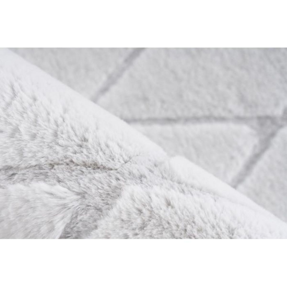 Paris Prix Tapis Shaggy Géométrique  Vivica  Blanc & Bleu Gris