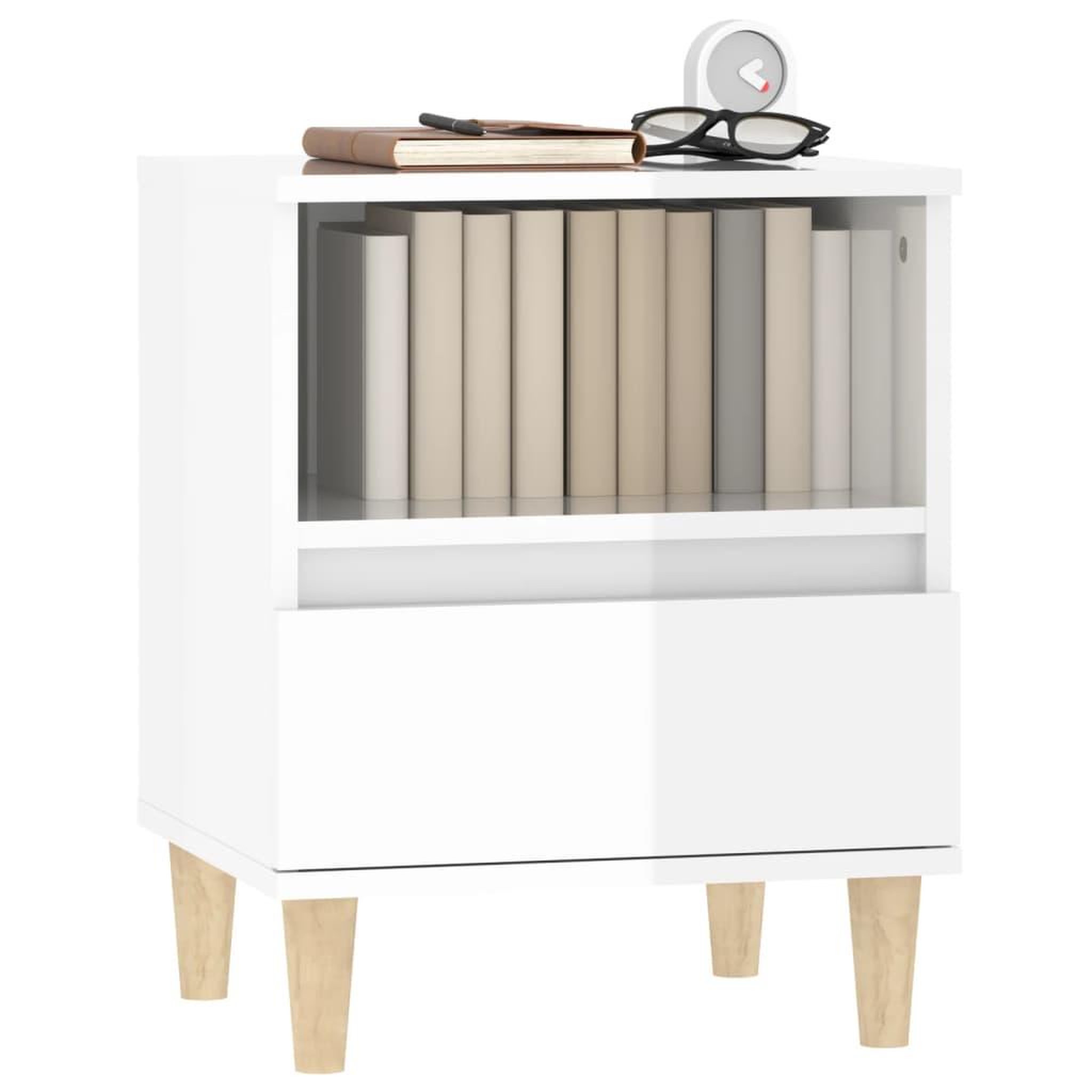 Voir la diapositive 4 : VIDAXL Tables de chevet 2 pcs Blanc brillant 40x35x50 cm