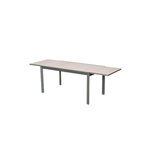 HESPERIDE Table de jardin rectangulaire extensible rallonge coulissante alu Evasion Effet bois Lin Laurier - 10/12 places - Hespéride