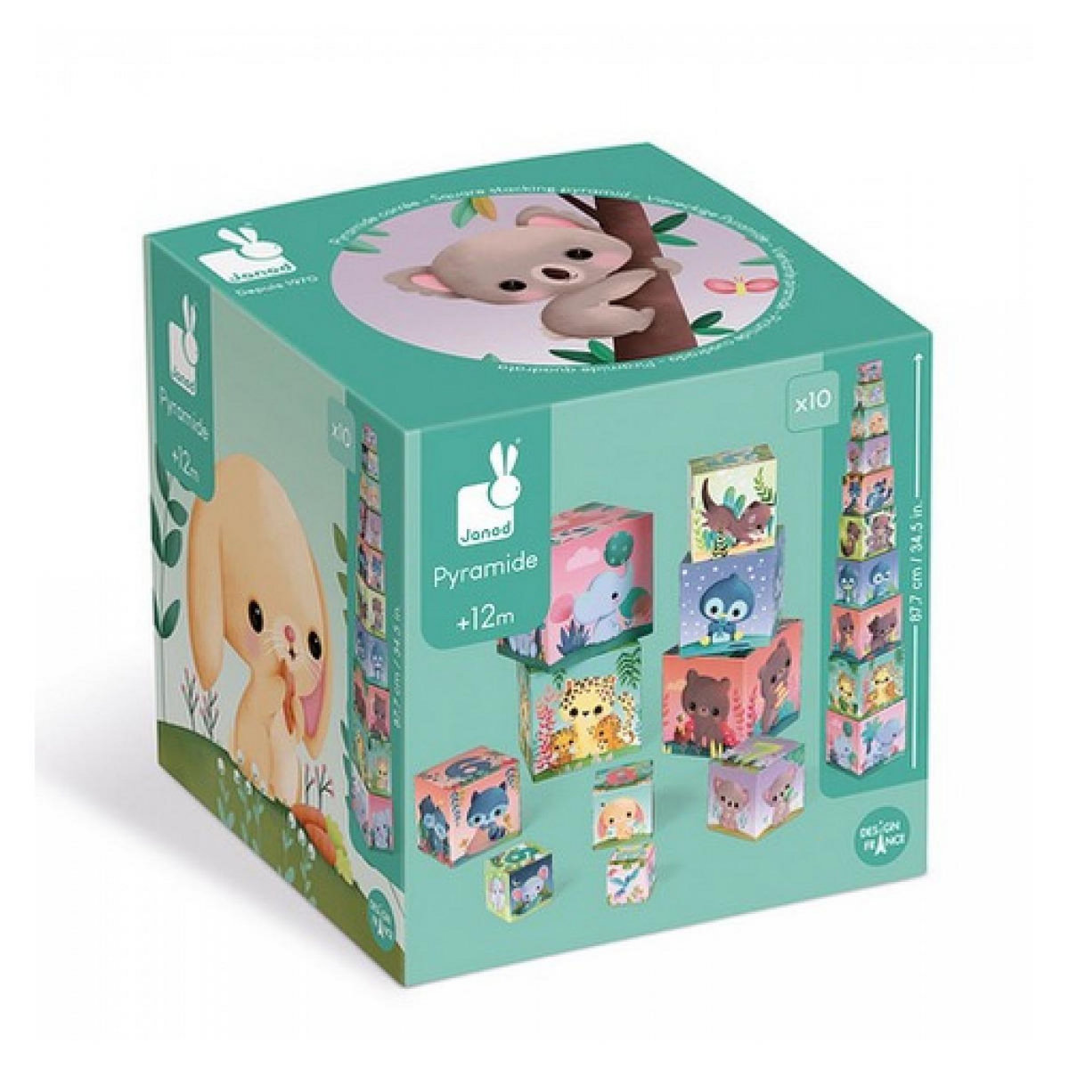 Juratoys-Janod Pyramide carree Les Animaux tous mignons