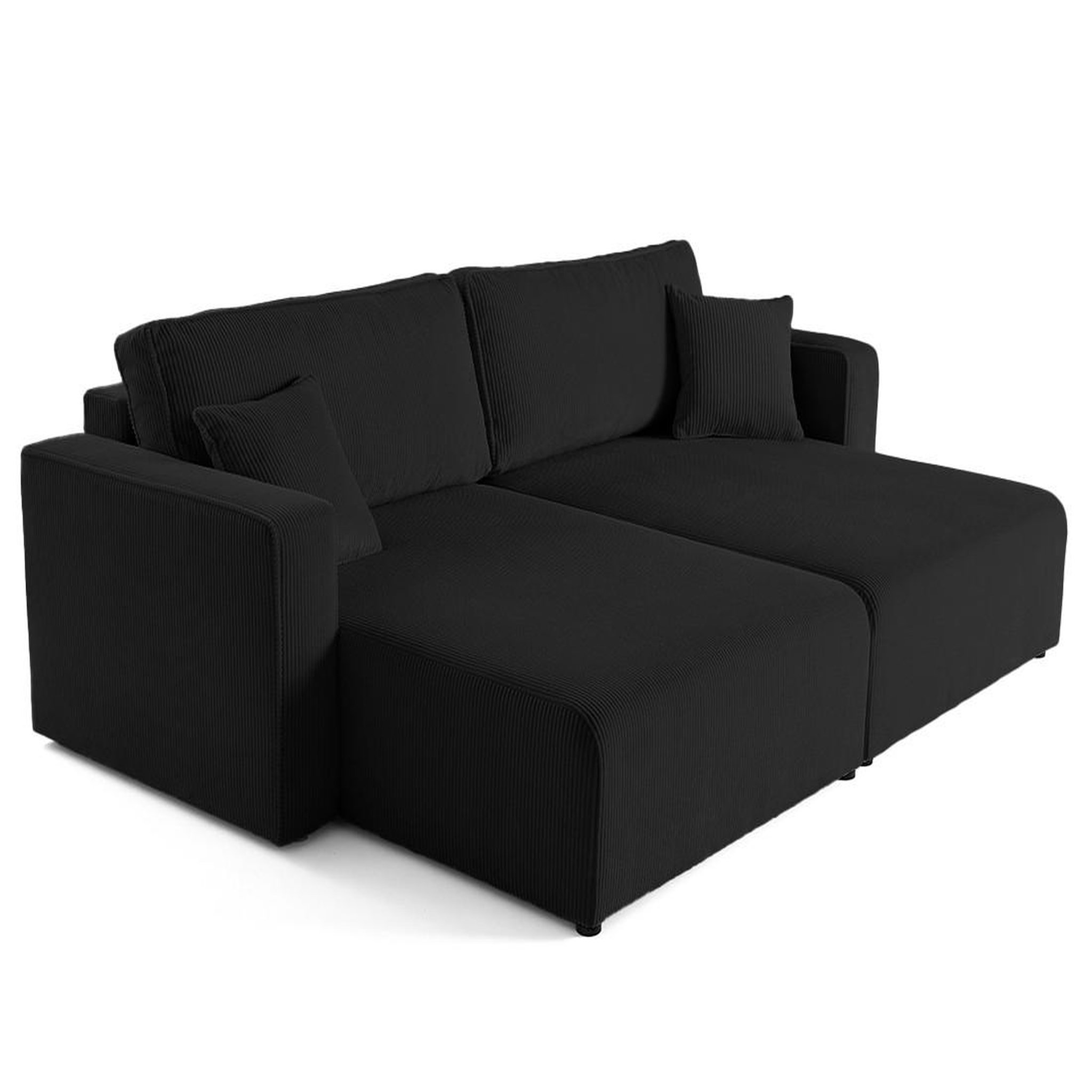 Voir la diapositive 6 : BEST MOBILIER Topaze - canapé droit 4 places avec double méridienne - assise profonde - en velours côtelé