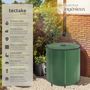 Voir la diapositive 2 : tectake Tonneau récupérateur d'eau de pluie avec robinet et protection anti-débordement vert 500 L