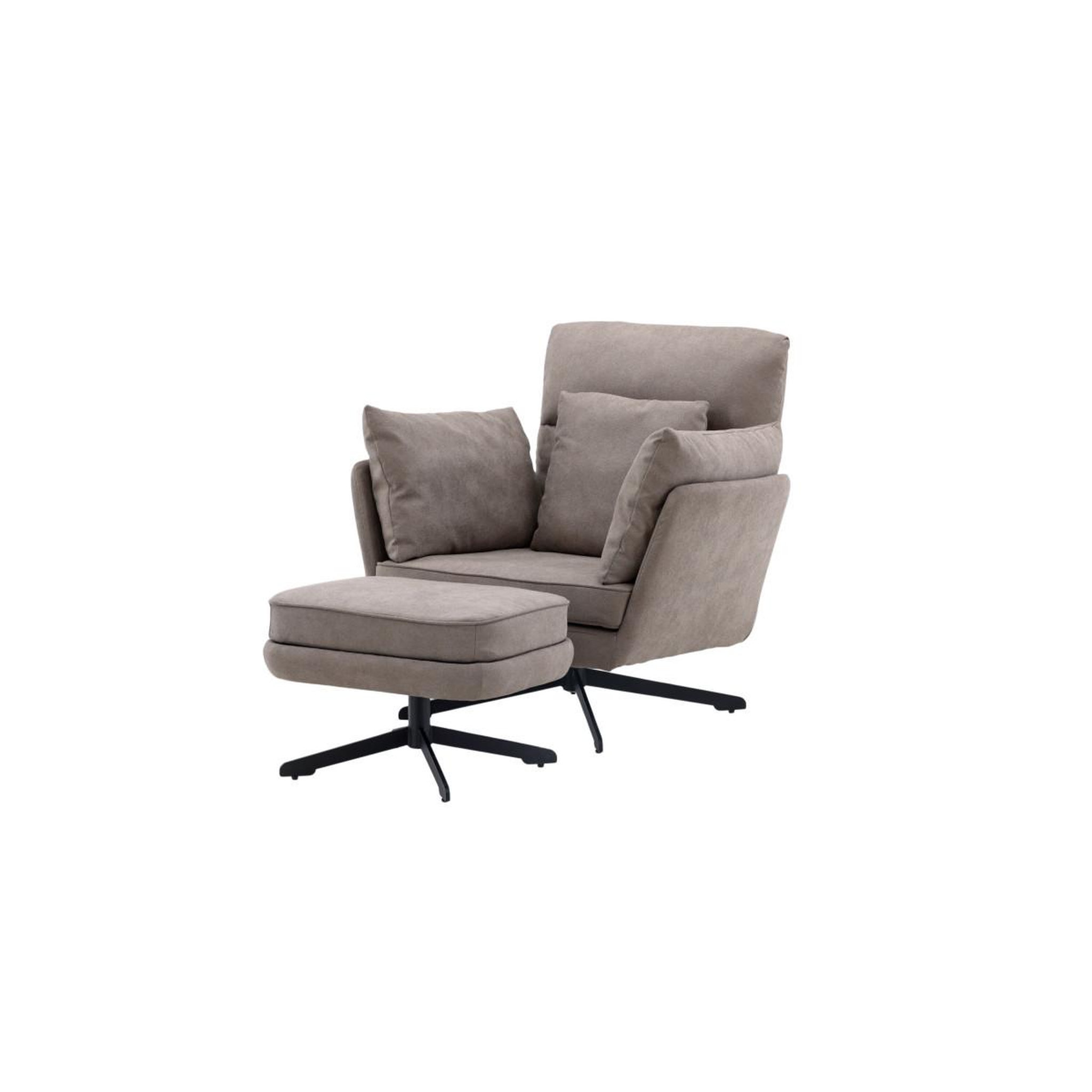 Voir la diapositive 5 : Paris Prix Fauteuil & pouf design bouclé  madrid  96cm gris