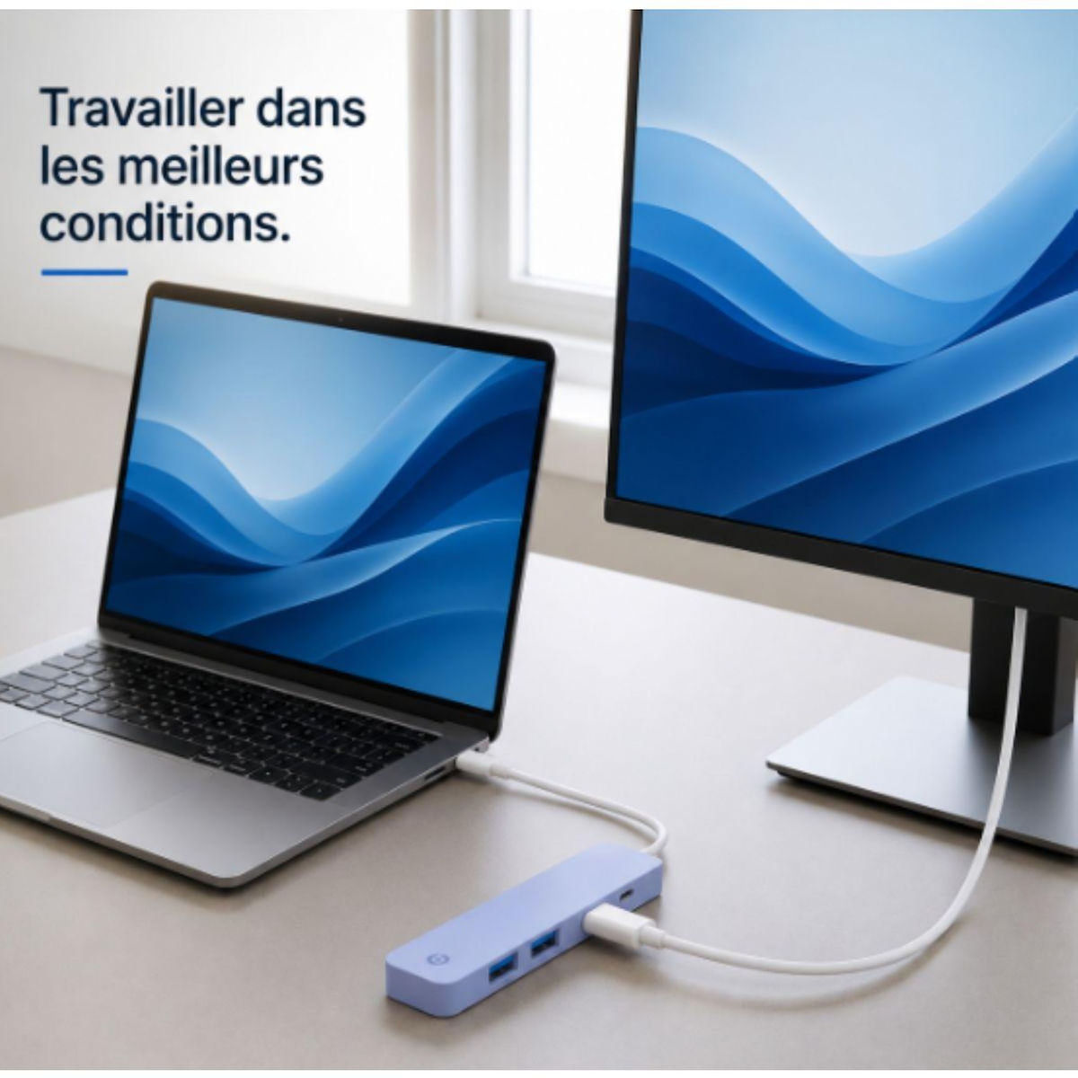 ESSENTIEL B Hub USB C 4 en 1 USB C Violet - Vr