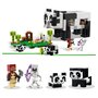 LEGO Minecraft 21245 Le refuge panda, Jouet de Maison Amovible, avec Figurines Animaux et Squelette