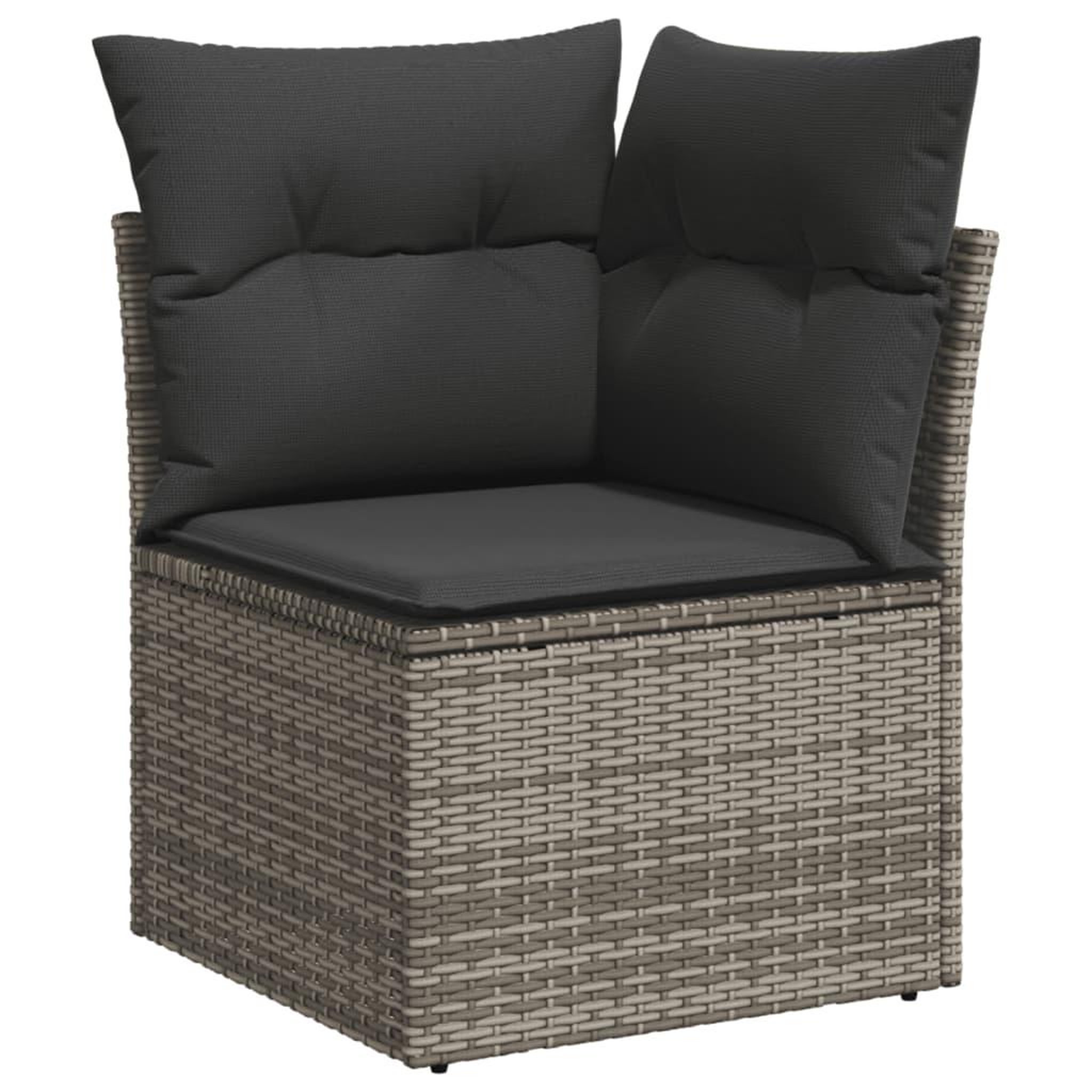 Voir la diapositive 4 : VIDAXL Salon de jardin avec coussins 14 pcs gris resine tressee