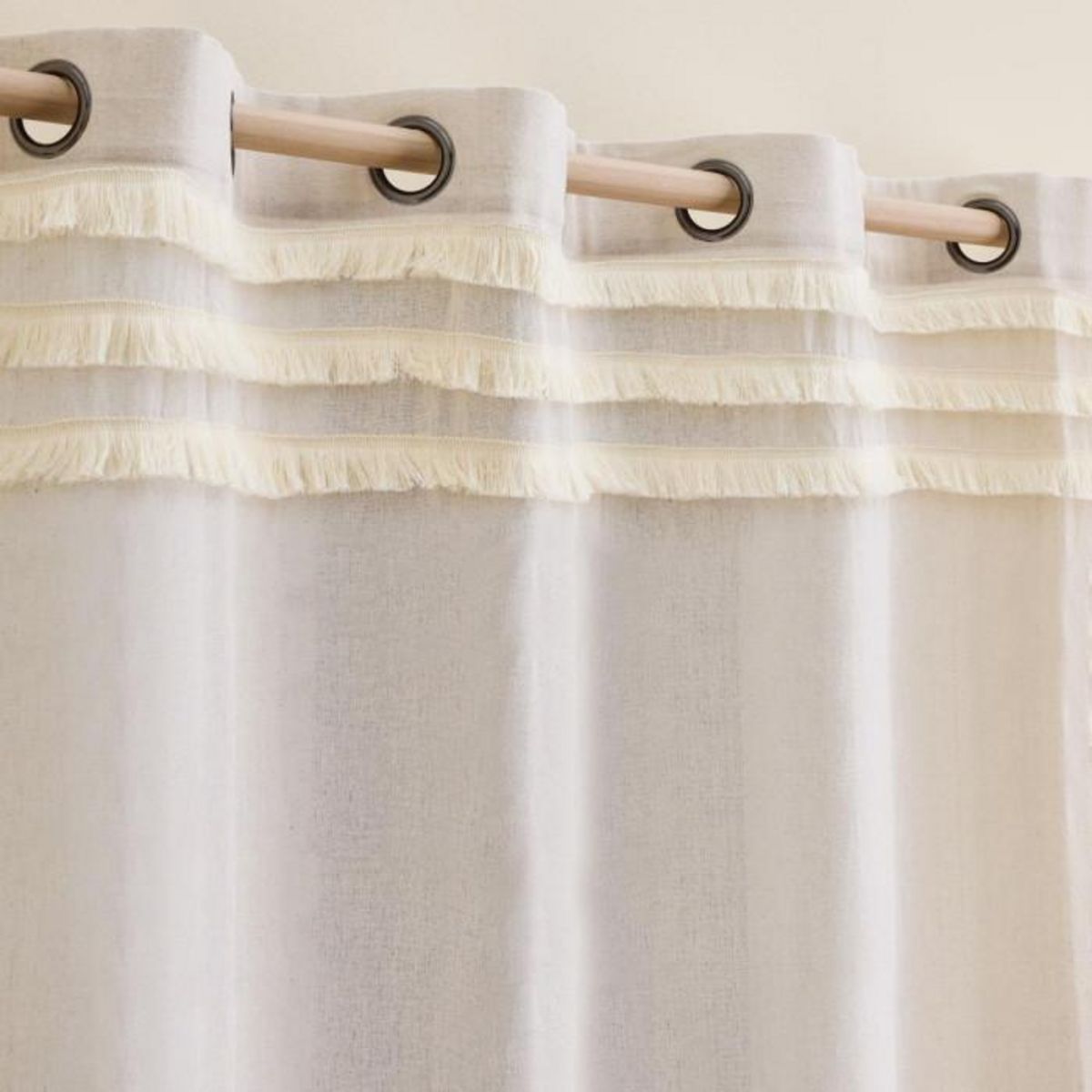 Paris Prix Rideau à Œillets à Franges  Vertis  140x240cm Naturel