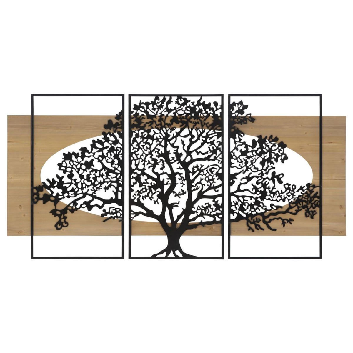 Paris Prix Déco Murale Encadrée  Arbre  176cm Naturel & Noir