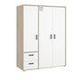 Voir la diapositive 1 : Armoire 3 portes 2 tiroirs  L155xH200xP60cm ALLAN