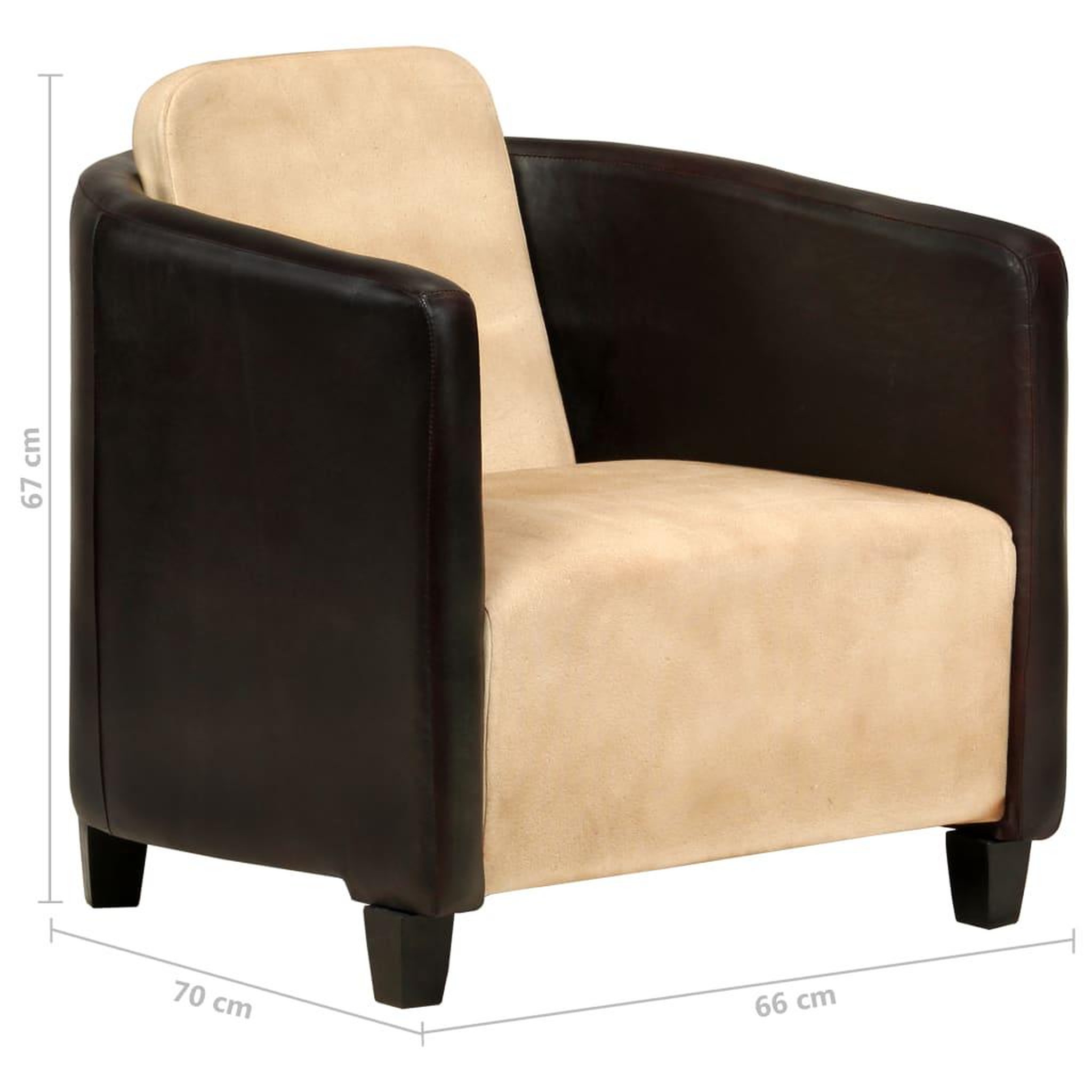 Voir la diapositive 6 : VIDAXL Fauteuil Brun roux et noir Cuir veritable