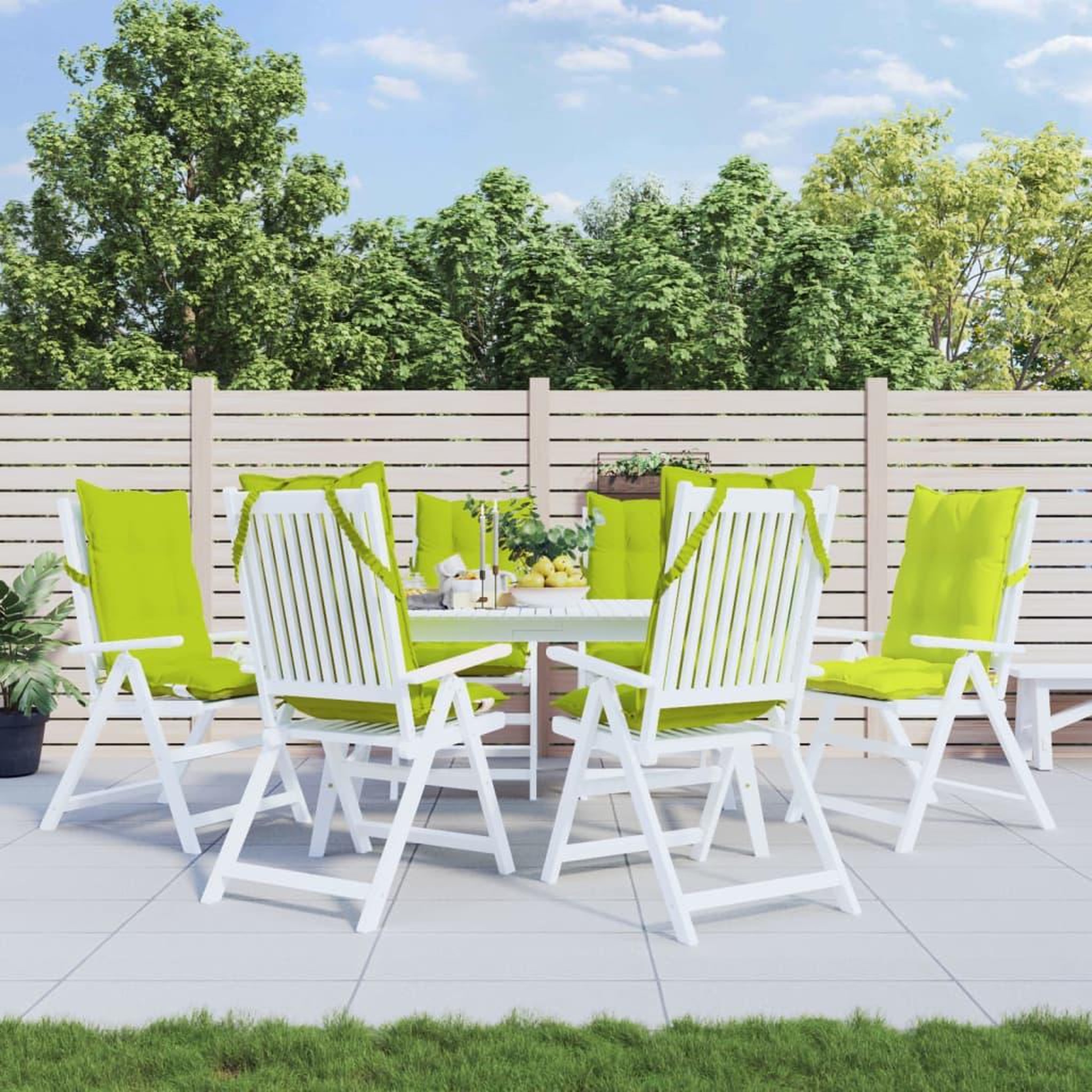 VIDAXL Coussins de chaise a dossier haut lot de 6 vert vif