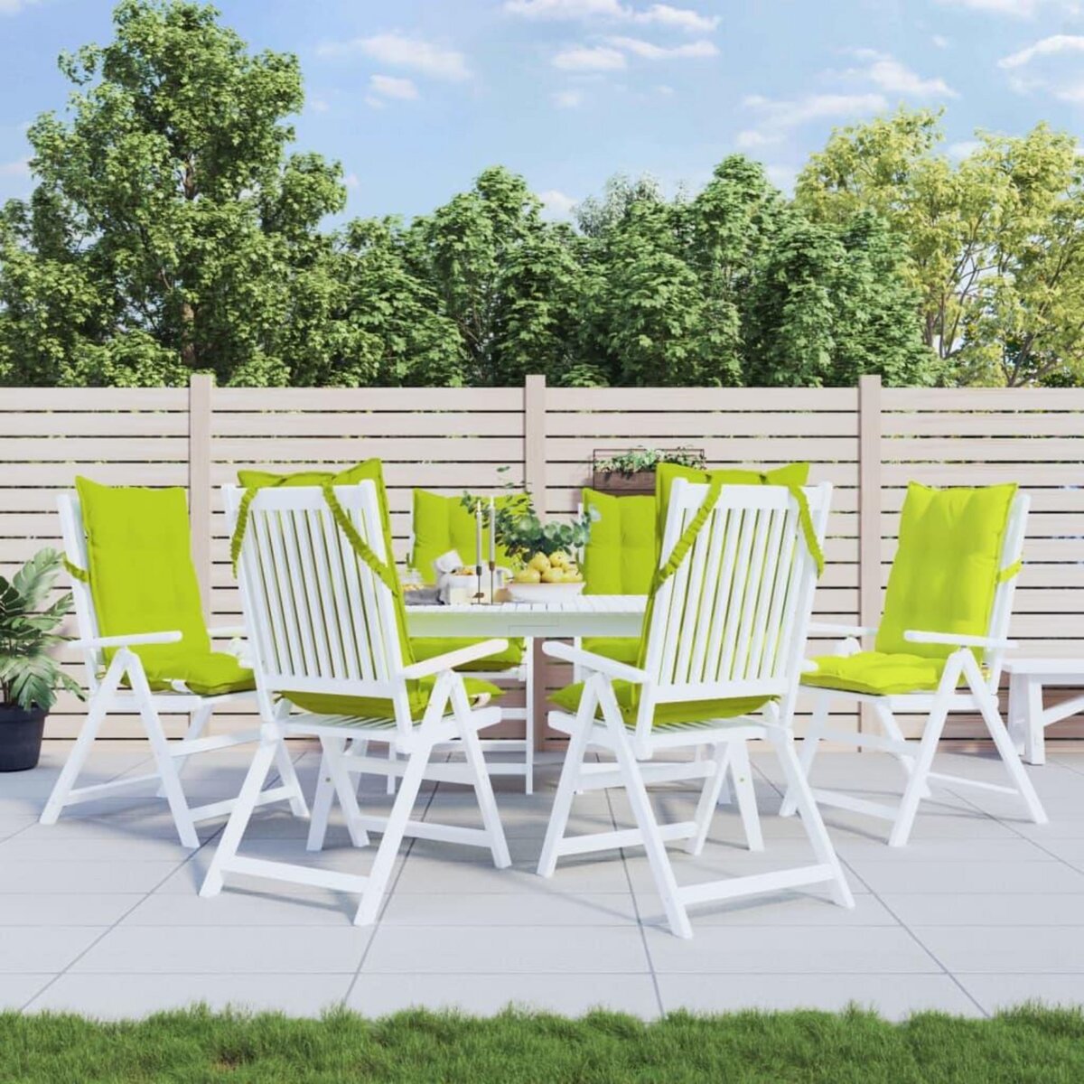 VIDAXL Coussins de chaise a dossier haut lot de 6 vert vif