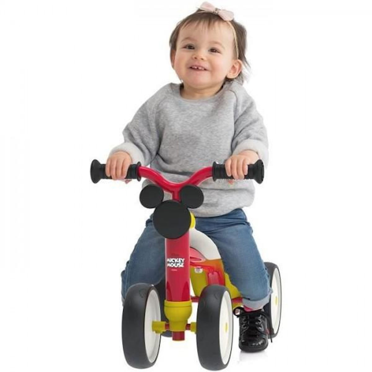 SMOBY Porteur Trotteur Smoby -  1er âge Mickey en métal - Rookie - Mixte - Rouge - 12 mois et plus