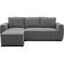Voir la diapositive 1 : MARKET24 Canapé d'angle convertible réversible 3 a 4 places - PHARELL - Tissu anthracite - Coffre de rangement - L 224 x P 155 x H 85 c
