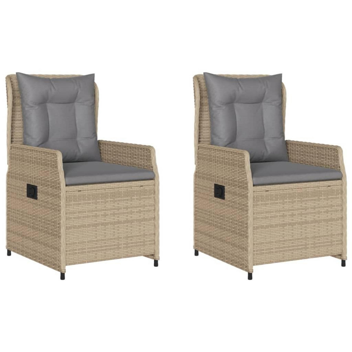 VIDAXL Chaises inclinables de jardin lot de 2 beige resine tressee