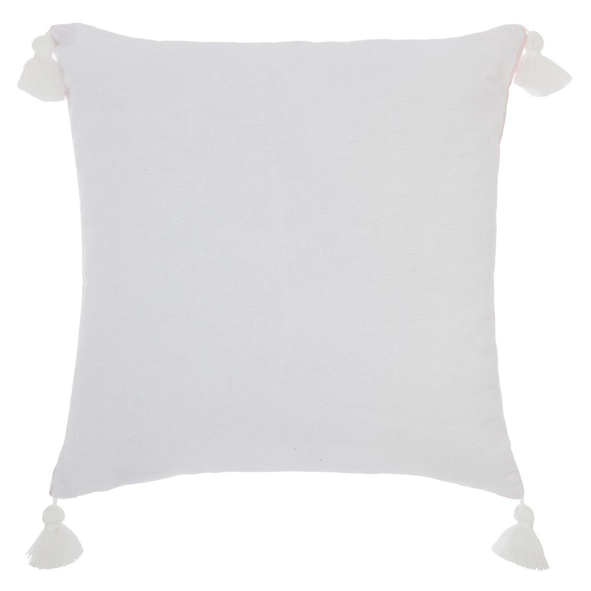 Voir la diapositive 4 : ATMOSPHERA Coussin déco  4 pompons  40x40cm rose