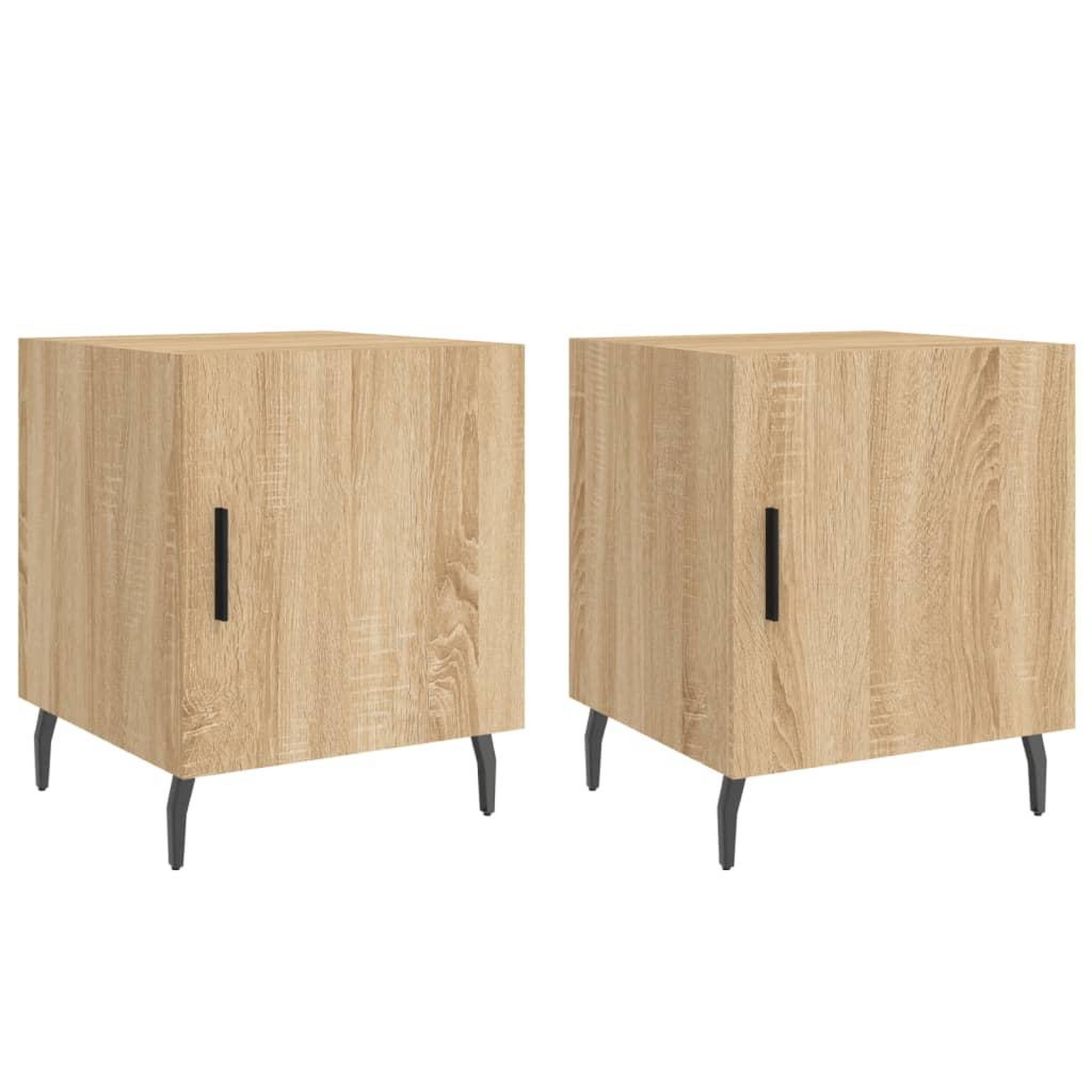 Voir la diapositive 2 : VIDAXL Tables de chevet 2 pcs chene sonoma 40x40x50 cm bois ingenierie