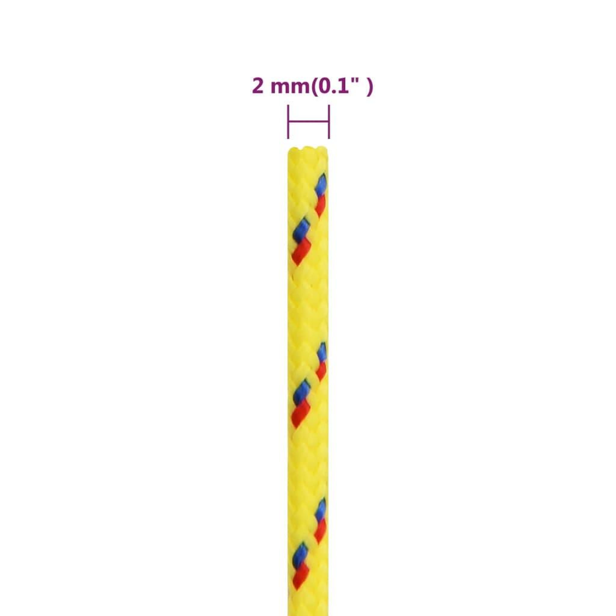 Voir la diapositive 6 : VIDAXL Corde de bateau Jaune 2 mm 50 m Polypropylene