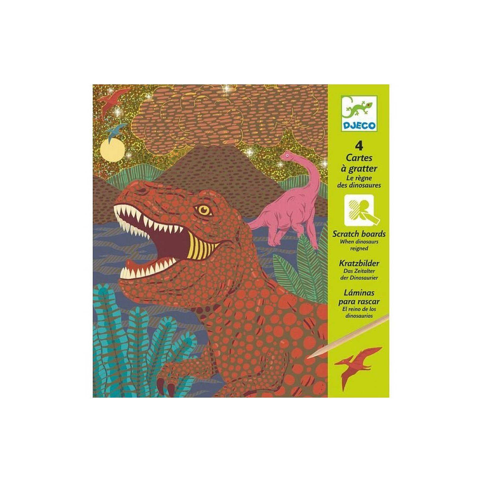 Djeco Cartes a gratter le regne des dinosaures