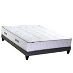 IDLITERIE Ensemble matelas BELLAGIO et sommier, ferme, accueil mémoire de forme. Coloris disponibles : Gris