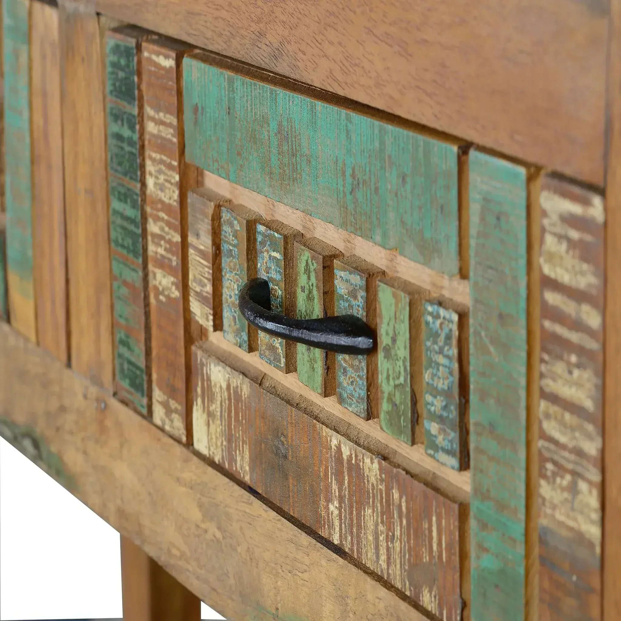 Voir la diapositive 4 : GINER Y COLOMER SL Console en bois recyclé 105 cm style vintage industriel